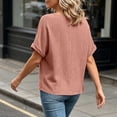 thumbnail image 6 of cocolona Summer Linen Tops for Women V Neck Short Sleeve Shirts Basic Casual Daily Blouses Tee, 6 of 7