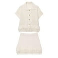 thumbnail image 3 of Women'S Tassel Hollow Knit Short Skirt Milky S, 3 of 6