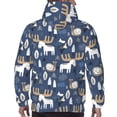 thumbnail image 7 of Kdxio Forest Elk Print Mens Casual Hooded Collar Drawstring Hoodies Pullover Sweatshirts Casual Long Sleeve Shirts-Large, 7 of 7