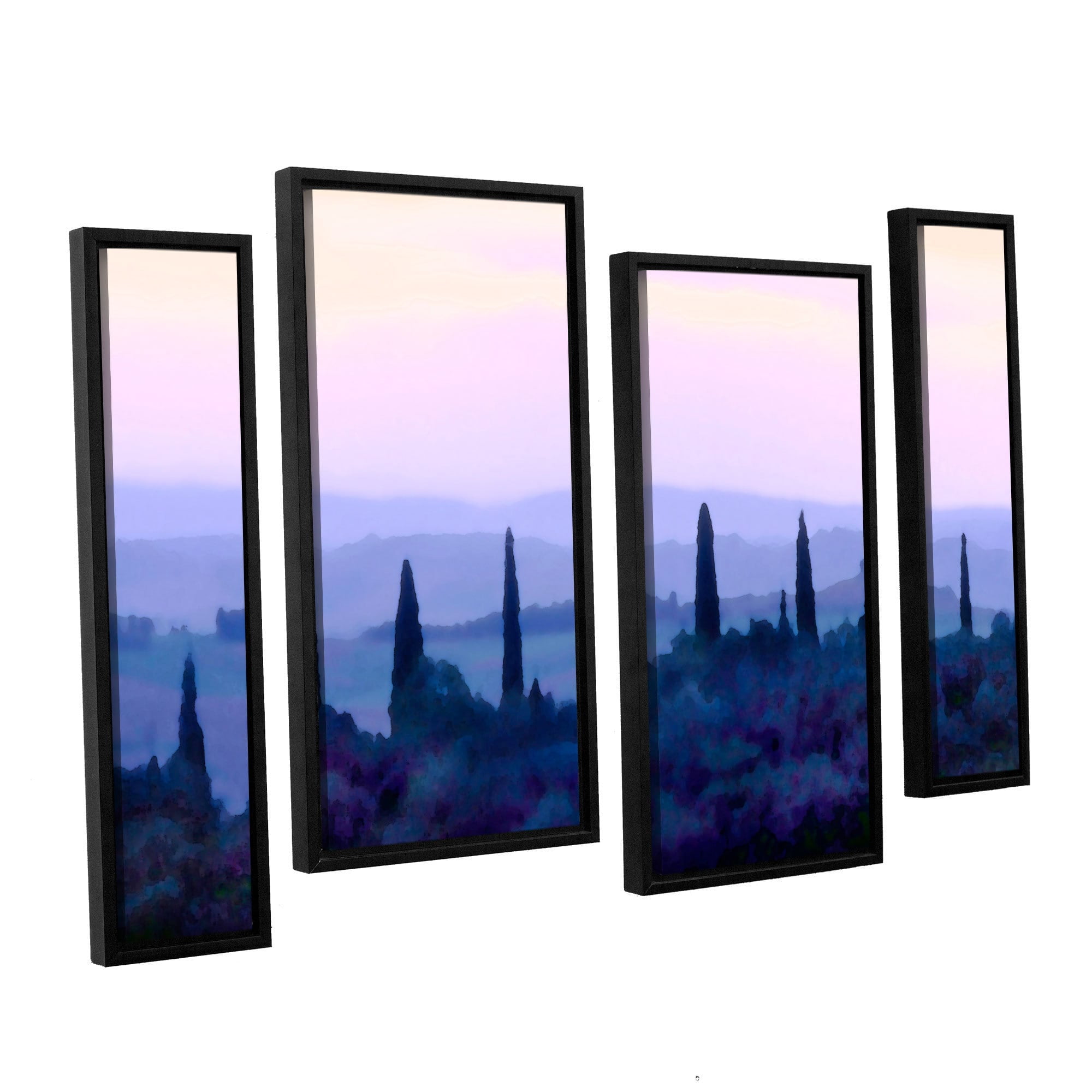ArtWall Linda Parker "Tuscan Morn" 4-Piece Floater-framed Canvas Staggered Set