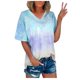thumbnail image 1 of Blusas de Manga Corta Casuales para las Mujeres con Cuello en V, Top de Poliéster de Moda de Verano para el Uso Diario, 1 of 8