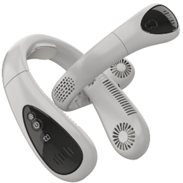 Ventilador de cuello colgante de enfriamiento de aire de verano portátil Ventilador eléctrico deportivo de 3 velocidades (blanco)
