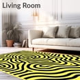 thumbnail image 2 of ODIKA 6'x9' Machine Washable Non-Slip Area Rug, Interlocking Spiral Wave Artistic High Traffic Rug, Yellow, 532835, 2 of 7