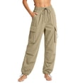 thumbnail image 2 of Noric Women's Plus Size High Waist Cargo Pants Loose Lightweight Casual Drawstring Workout Yoga Athletic Joggers with Pockets, 2 of 6