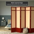 thumbnail image 2 of Red Lantern 7 ft. Tall Jute Shoji Screen - 5 Panel - Rosewood, 2 of 6