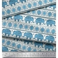 thumbnail image 2 of Soimoi Modal Satin Fabric Aztec & Tribal Elephant Ethnic Print Sewing Fabric Yard 42 Inch Wide, 2 of 3