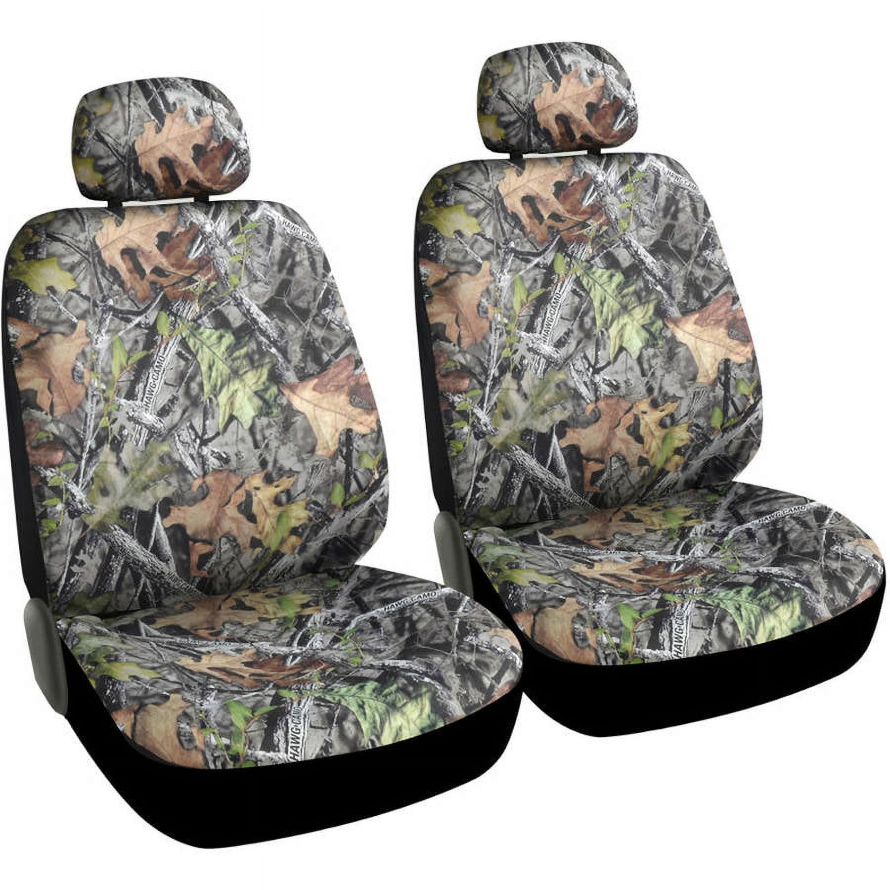 BDK Hawg Camouflage Seat Covers and Floor Mats for Car and SUV, Heavy Duty Rubber, Trimmable