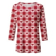 thumbnail image 4 of Kcolen 3/4 Length Sleeve Womens Valentine Day T-Shirt Heart Print Plus Size Valentine Day Shirt Women Comfy Trendy Cute Women Sweatshirt Holiday Fashion Tops, 4 of 4