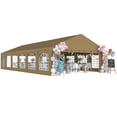 thumbnail image 3 of Outsunny 20' x 40' Heavy Duty Party Tent, Galvanized Outdoor Canopy Tent with Removable Sidewalls, 12 Windows and 2 Doors, Brown, 3 of 10