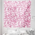 thumbnail image 1 of Flower Tapestry, Big Pink Flower Leaves on White Background Rose Petals Spring Nature Pattern, Fabric Wall Hanging Decor for Bedroom Living Room Dorm, 5 Sizes, Pale Pink White, by Ambesonne, 1 of 1
