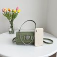 thumbnail image 1 of Bolsa de mano de cocodrilo para mujer, de hombro con cadena de amor, de mensajero de cuero PU Tmvgtek Para Estrenar, 1 of 9