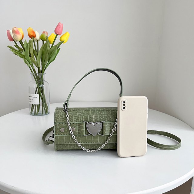 Bolsa de mano de cocodrilo para mujer, de hombro con cadena de amor, de mensajero de cuero PU Tmvgtek Para Estrenar