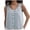 Blue, variant on Womens Tank Tops Loose Button V Neck Linen Feel Sleeveless Top Comfortable Womens Camisole Blue L