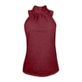 thumbnail image 5 of Women'S Sleeveless Halter Top，Halter Solid Color Elegant Business Work Sleeveless Top Undershirt Shirts Summer Casual Breathable Sleeveless, 5 of 7