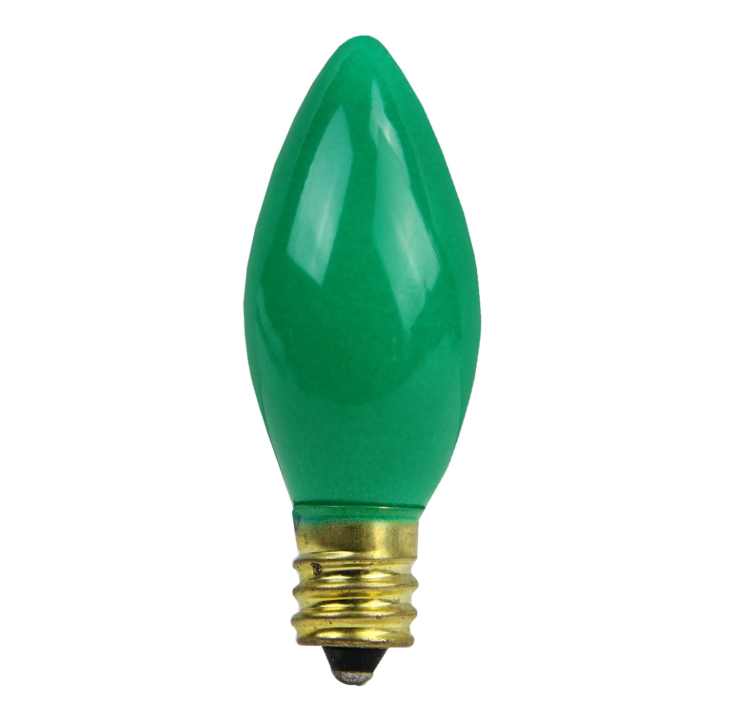 Pack of 4 Opaque Ceramic Green C9 Christmas Replacement Bulbs