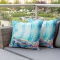 thumbnail image 3 of Outdoor Pillow Covers Pack of 2, Summer Sea Turtle Starfish on Blue Waterproof Throw Pillowcase Cushion Cases, Watercolor Coral Decorative Pillow Cover for Couch Sofa Home Bed Patio, 3 of 9