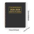 thumbnail image 3 of CZSCPDAW 2026-2028 Three-Year Monthly Planner with Spiral Binding, Schedule Calendar and Notes for Home Office and School, 3 of 3