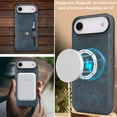 thumbnail image 5 of ELEHOLD Case for iPhone 17 Air, Magnetic Wallet Phone Case with Card Slots, Wireless Charging Compatible,Blue, 5 of 6