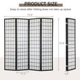 thumbnail image 3 of CL.HPAHKL 6Ft Tall 4 Panel Oriental Shoji Screen, Folding Japanese Room Divider with Solid Wood Frame, Portable Decoration Privacy Screen for Home Office Bedroom Restaurant, Square Grid, 3 of 7