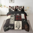 thumbnail image 2 of Homewish Rustic Farmhouse Hunting Twin Bedding Sets 7-Piece, Bohemian Dreamcatcher Bedding Comforter Set, Cowboy Cowgirl Reversible Sheet Sets, Wheat Red Luxury Bedroom Decor, 2 of 7