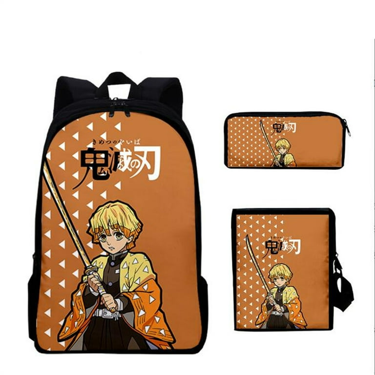 3Pieces Anime Laptop Schoolbag Slant Demon Slayer Backpack Creative Super  Anime 3D Printed+Shoulder Bags with Pencil Case Back to School Gifts 