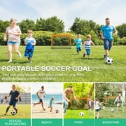 Kids Soccer Goal for Backyard, 4X3 ft Toddler Soccer Nets Training Equipment with Soccer Ball and 10 Soccer Cones, Portable Pop Up Soccer Set for Kids and Youth Games and Training Goals