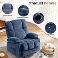 thumbnail image 4 of JMYMRY Rocker Recliner Chair with Vibration Massage and Heating, Cup Holders and Side Pockets, Adjustable Lounge Chair for Living Room, Blue, 4 of 8