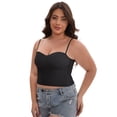 thumbnail image 4 of DARING DIVA Women's Plus Spaghetti Straps Wireless Padded Camisole 3XL Black, 4 of 6