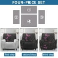 thumbnail image 6 of FKELYI Butterfly Leopard Print Reclining Chair Slipcover 4 Pcs Stretch Recliner Cover Fitted Sofa Couch Cover with Pocket Anti-Dust Furniture Protector for Armchair, 6 of 7
