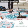 thumbnail image 5 of Blue Red Coral Outdoor Rug for Patio/Deck/Porch, Non-Slip Large Area Rug 4 x 6 Ft, Coastal Nautical Summer Beach Indoor Outdoor Rugs Washable Area Rugs, Reversible Camping Rug Carpet Runner, 5 of 8