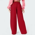 thumbnail image 5 of ClodeEU Wide Leg Sweatpants for Women,Low Rise Elastic Waistband Pants,Trendy Baggy Lounge Pants Red,Womens Plus XL, 5 of 8