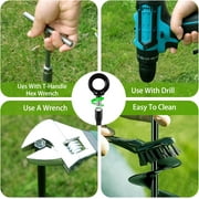 Fabulas Ground Anchors Screw in, 18 inch Heavy Duty Swing Set Ground Anchor Kit 6 Pack, Spiral Earth Anchors Trampoline Stakes for Dog Sheds Tent Carports Camping