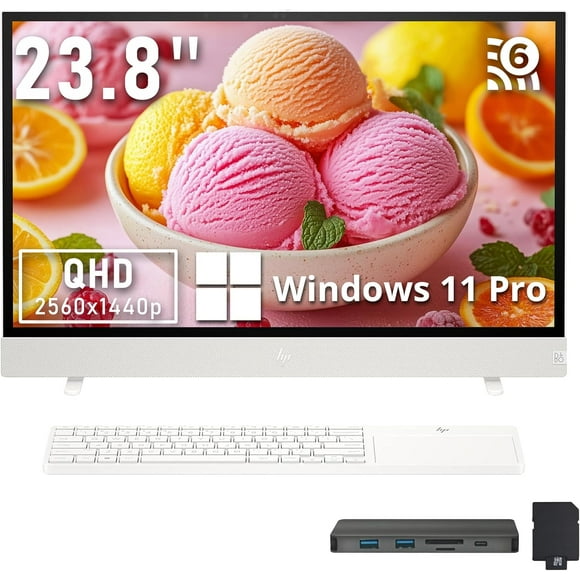 HP Envy Move All-in-One Desktop, 23.8" QHD Touchscreen Display, Intel i5-1335U, 16GB LPDDR5, 1.28TB Storage(1TB SSD + 288GB Docking Station Set), Intel UHD Graphics, Webcam, Win 11 Pro, White