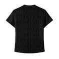 thumbnail image 6 of ClodeEU Women's V Neck Short Sleeve Blouse, Casual Solid Color Loose Fit Button Top Black,Women's Plus L, 6 of 8