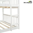 thumbnail image 5 of Triple Bunk Bed Full Size, Full over Full over Full Bunk Beds/Low Triple Bunk Bed with Slide, Ladder and Guardrail, 3 Bunk Beds, Full Bunk Beds for Bedroom(White), 5 of 13
