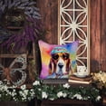 thumbnail image 3 of Basset Hound Hippie Dawg Fabric Decorative Pillow 18 in x 18 in, 3 of 5