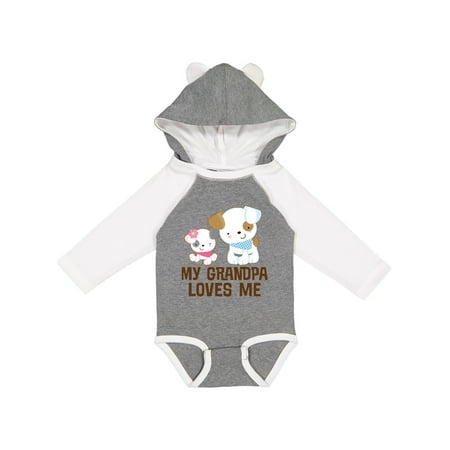 

Inktastic My Grandpa Loves Me Girls Gift Baby Girl Long Sleeve Bodysuit