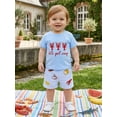 thumbnail image 4 of BemeyourBBs Toddler Baby Boys Summer Clothes Infant Baby Boy Crayfish Outfits Lobster Letter Embroidery Short Sleeve T-Shirts Elastic Waist Stripe Shorts Set Toddler Boys Summer Outfit, 4 of 9