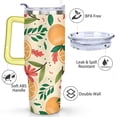 thumbnail image 3 of 40oz Yellow Lemon Pattern Stainless Steel Flip Straw Tumbler Spill Proof Travel Cup Double Wall Vacuum Insulated Coffee Mug with Top Handle, 3 of 6