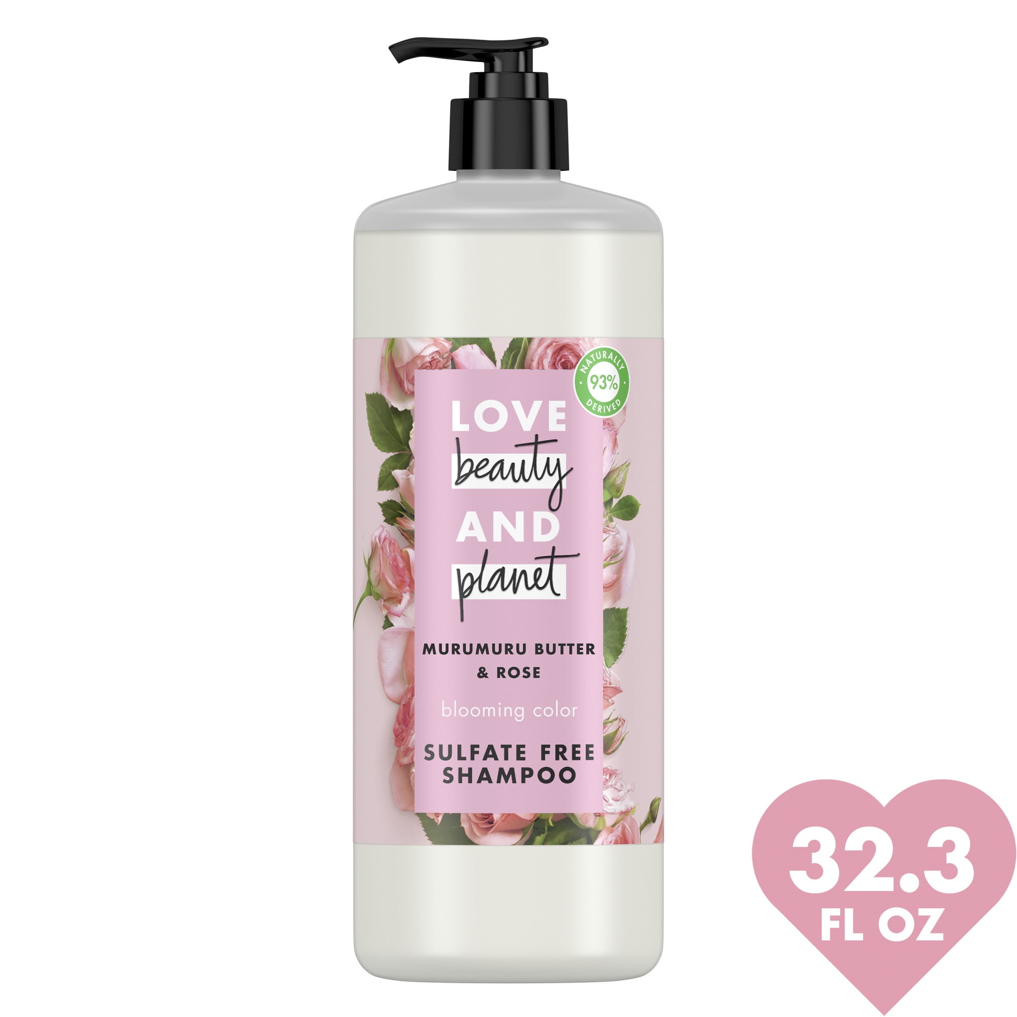 Love Beauty And Planet Blooming Murumuru Butter and Rose, Sulfate-Free Shampoo Vegan, Paraben-free, Silicone-free, Cruelty-free for Color Treated Hair 32.3 oz - Walmart.com