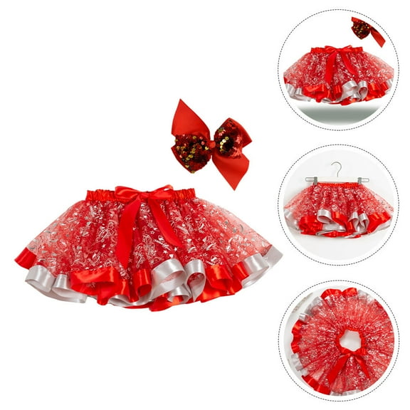 LOLIPPYY Adorable Red Christmas Tutu Skirt for Girls Made of Premium Synthetic Material Perfect for Decoration