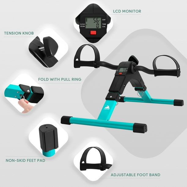 Evoland Pedal Exerciser Folding Mini Exercise Bike Under Desk Exercise Bike with LCD Display Walmart Business Supplies
