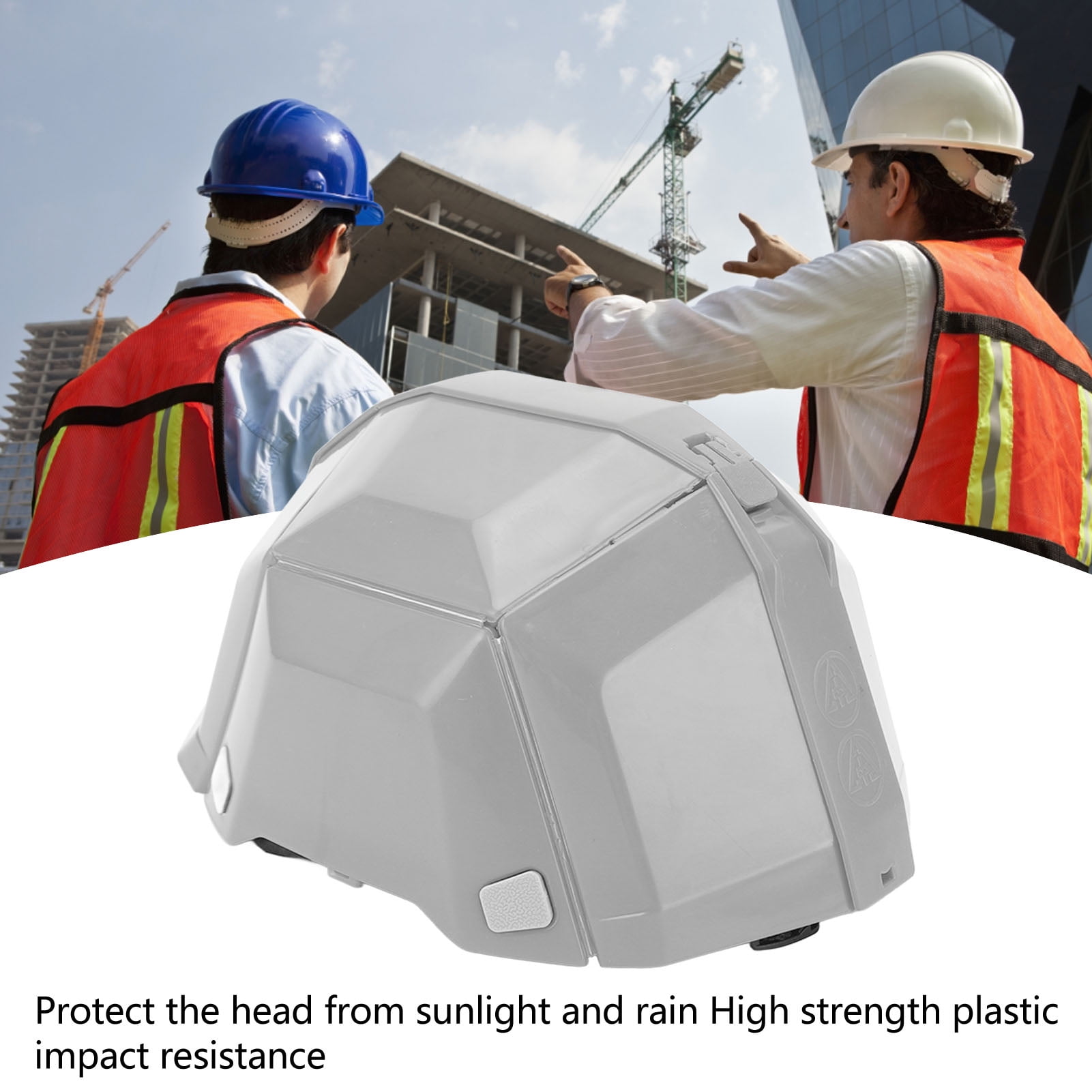 M Buder High Strength Plastic Foldable Helmet Portable Head Protection Safety Hard Hat for Outdoor Work Sports Travel Emergency Rescue (13.7 inches / 35 cm), Grey Color, 1 Pack