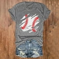 thumbnail image 2 of TODOZO Baseball Shirts Women Baseball Mom Tshirt Baseball Heart Graphic Tee Game Day Gifts Funny Short Sleeve Tops Women's Spring/Summer Baseball Print Loose T Shirt Short Sleeve Top Grey M, 2 of 3