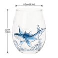 thumbnail image 5 of Artisanal Blue Ringed Octopus Glassware, 3D Ocean Glass Wine Glass with Fish Lobster Octopus Shark Starfish Whale and Coral Designs for Parties Home Bars and Coastal Decor, 5 of 9