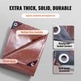 thumbnail image 5 of 20x40 ft 16 Mil Extra Thick Tarp, Brown Waterproof Poly Tarpaulin with Grommets & Reinforced Edges, Multi-Purpose Outdoor Cover for Truck, RV, Boat and Camping, 5 of 12