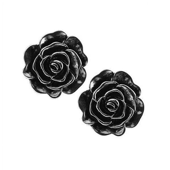 2028 Jewelry Antiqued Silver Tone Flower Stud Earrings