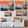 thumbnail image 5 of Designart "Liquid Ink Waves Blue and Orange Fusion I" Oversized Abstract Framed Wall Art - Modern Blue Abstract Liquid Ink Bedroom Framed Canvas Wall Art, 5 of 7