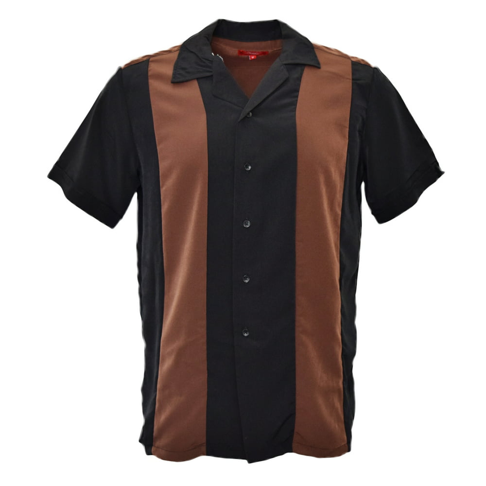 Maximos - Men's Shirt Two Tone Short Sleeve Button Down Casual Retro ...