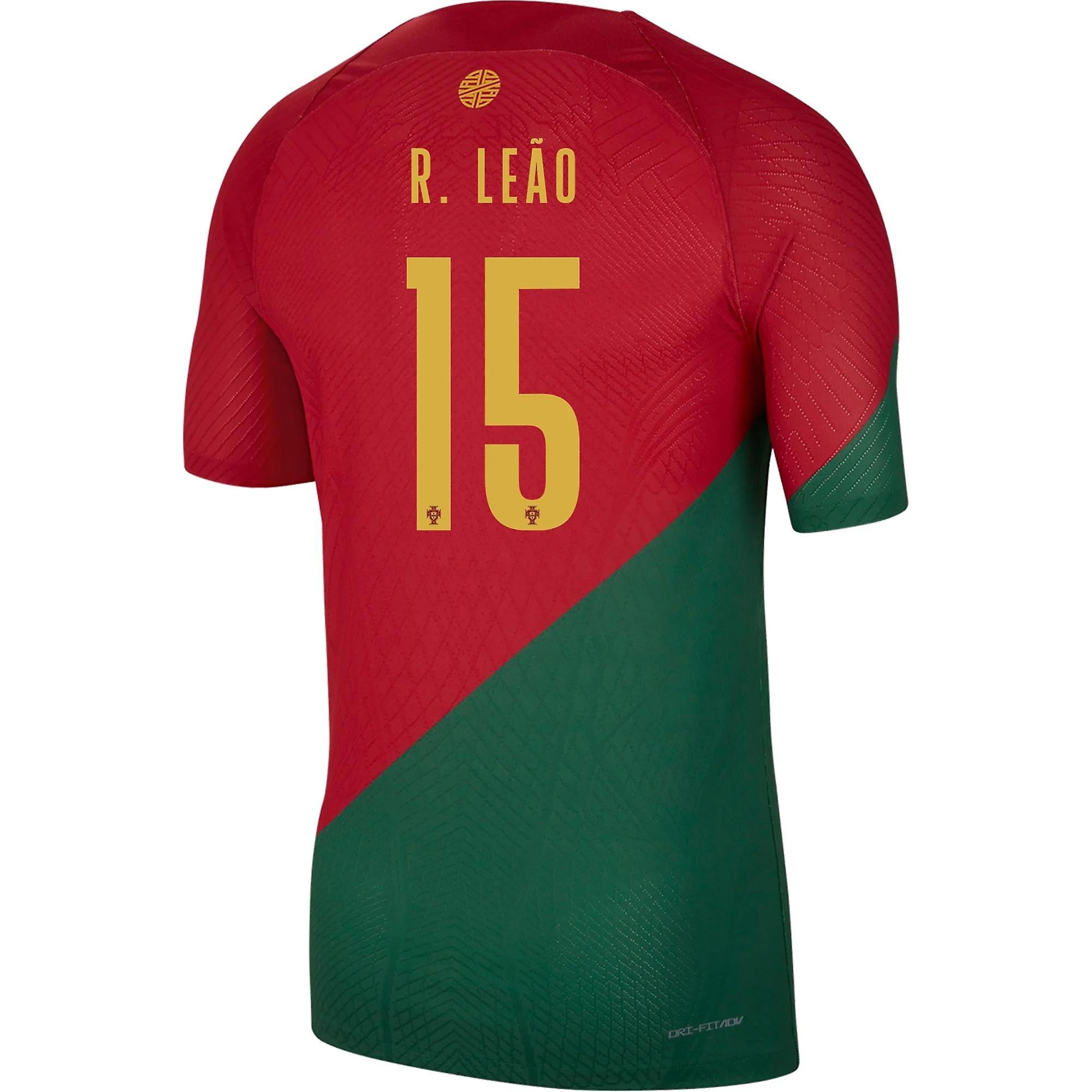 Rafael Leao authentic #15 Portugal 2022 World Cup Qatar Match Slim Red Home Soccer Jersey